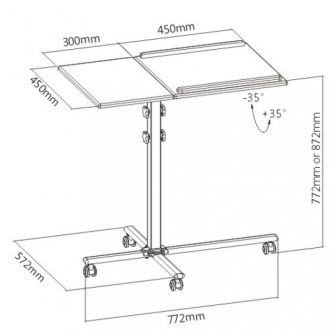 Techly ICA-TB TPM-2 Laptop Stand Black, Silver