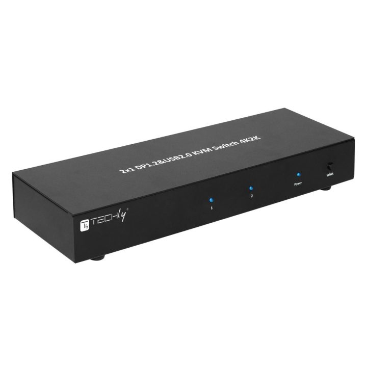 Techly IDATA DP-KVM2 interruptor KVM preto