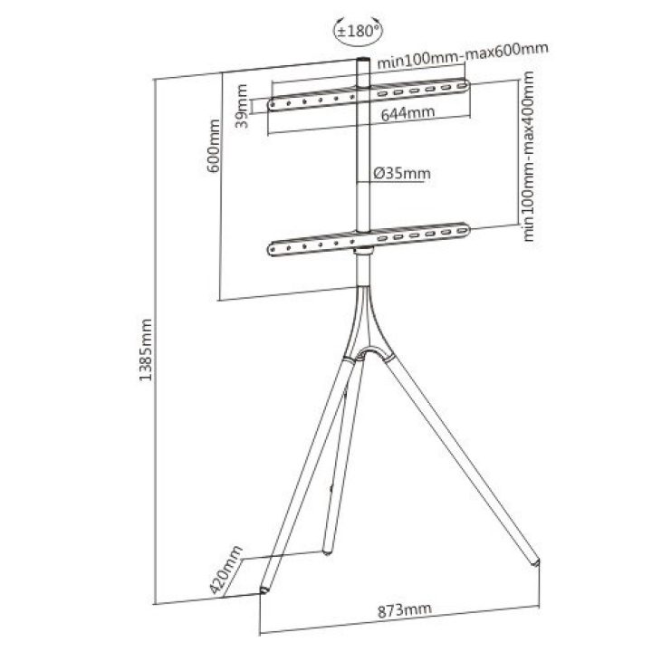 Techly ICA-TR18SAM 65" TV Stand Walnut