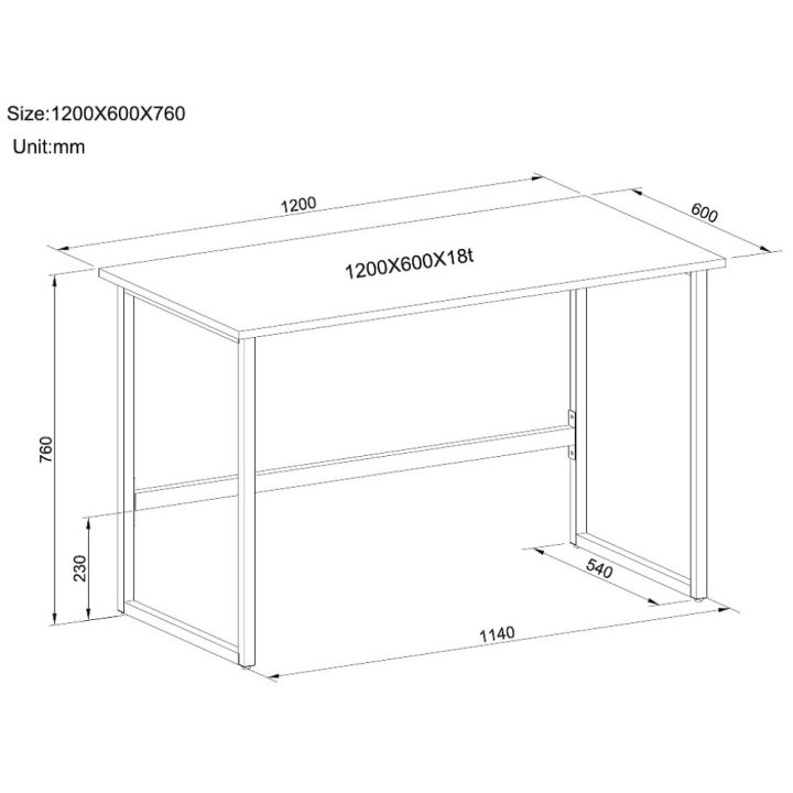 Techly ICA-TB 3545W secretária para computador Branco