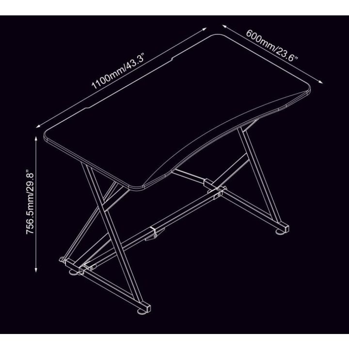 Techly ICA-TB ESG01 Computer Desk Black