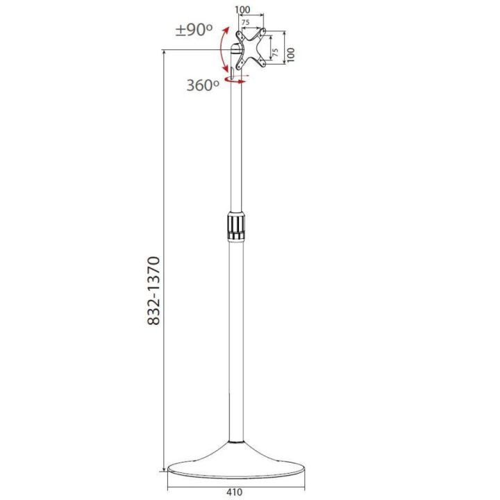 Techly ICA-TR10 soporte para pantalla de señalización 27" Plata