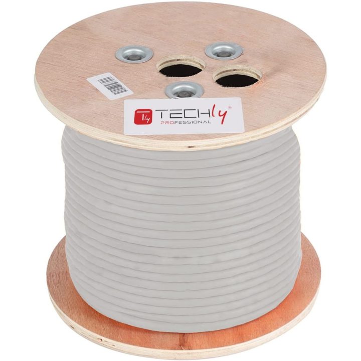 Techly ITP-C6A-FLS305 cabo de rede Cinzento 305 m Cat6a S/FTP (S-STP)