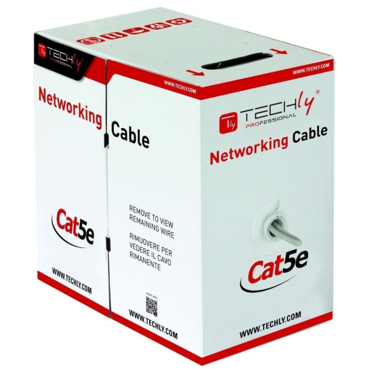 Techly ITP8-FLU-0305 Gray Network Cable 305 m Cat5e U/UTP (UTP)