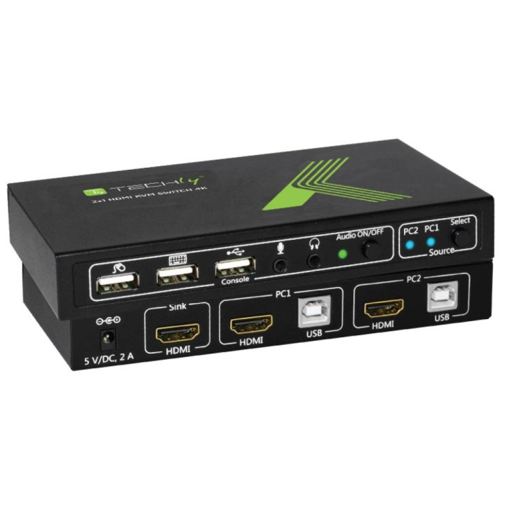 Techly 2x1 USB HDMI KVM Switch 4Kx2K IDATA KVM-HDMI2U interruptor KVM…
