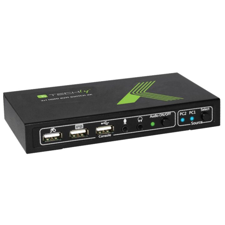 Techly 2x1 USB HDMI KVM Switch 4Kx2K IDATA KVM-HDMI2U interruptor KVM…
