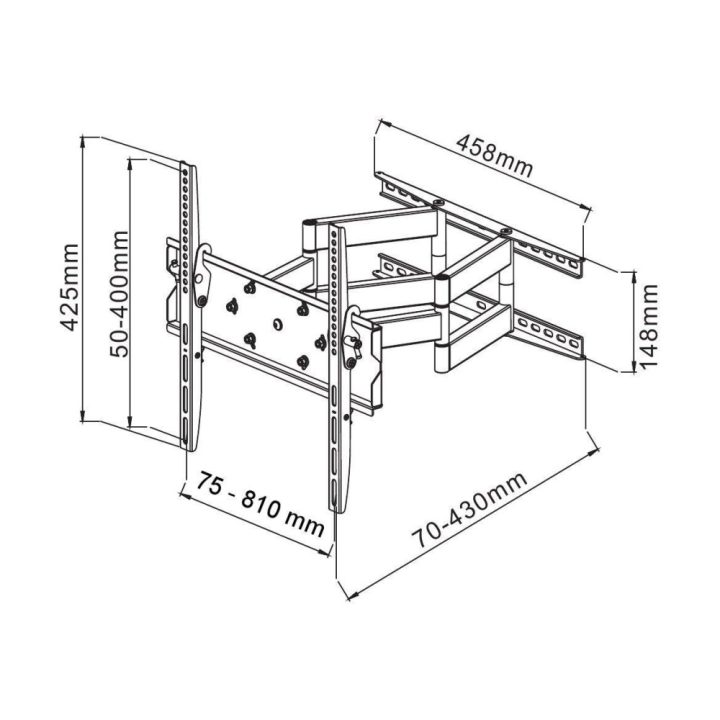 Techly ICA-PLB 147XL TV Mount 70" Black