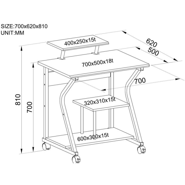 Techly ICA-TB 218 Computer Desk Beech
