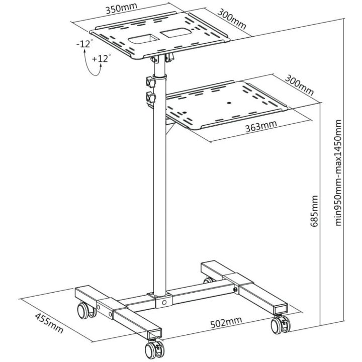 Techly ICA-TB TPM-10 Laptop Stand Black