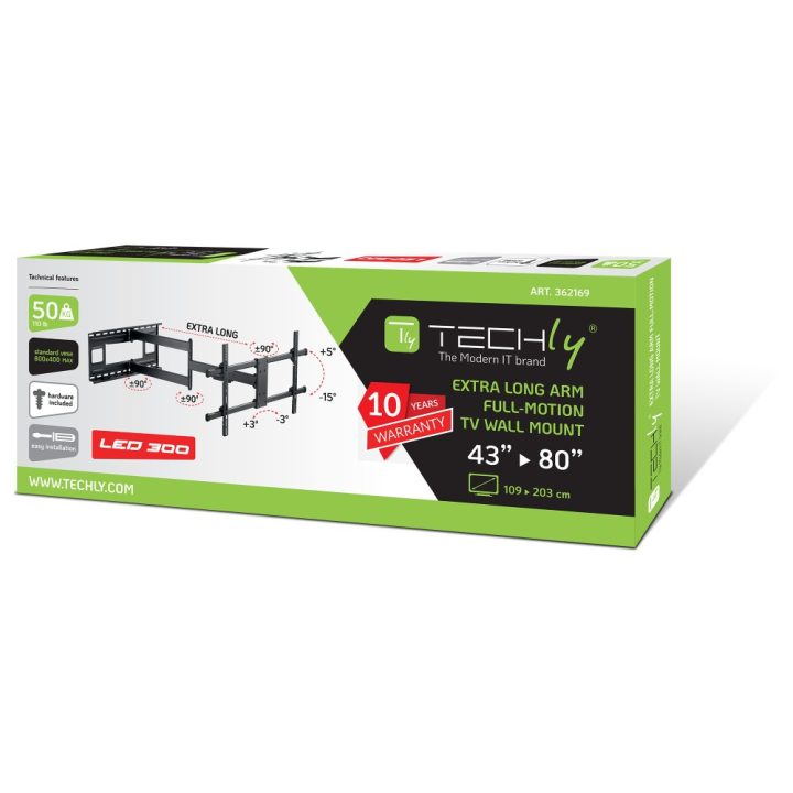 Techly ICA-PLB 490 suporte para TV 2,03 m (80") Preto