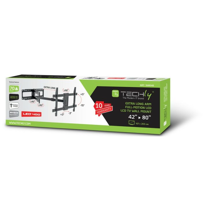 Techly ICA-PLB-721 soporte para TV 2,03 m (80") Negro