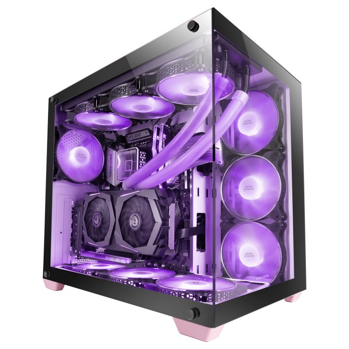 Mars Gaming MCV4 Pink, Custom XXL E-ATX Gaming Case, Frameless…