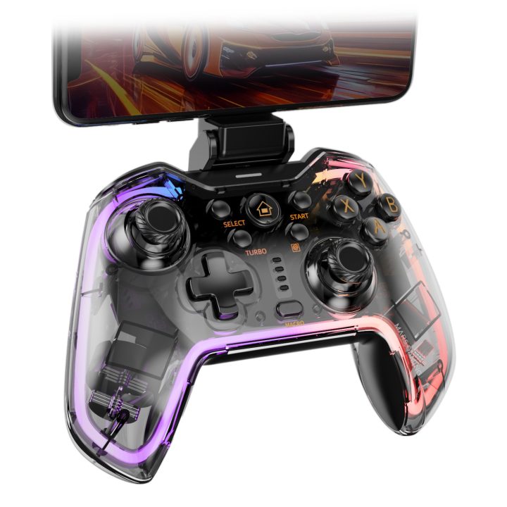 Mars Gaming MGP-BT2 Negro, Transparente Bluetooth/USB Gamepad…