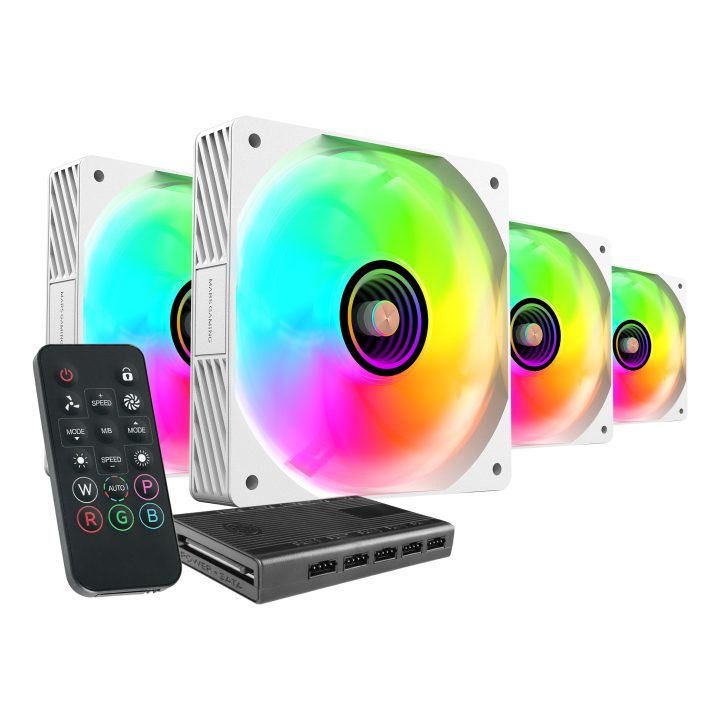 Mars Gaming MFSI4KITW PC Cooling System Computer Case Fan 12 cm White