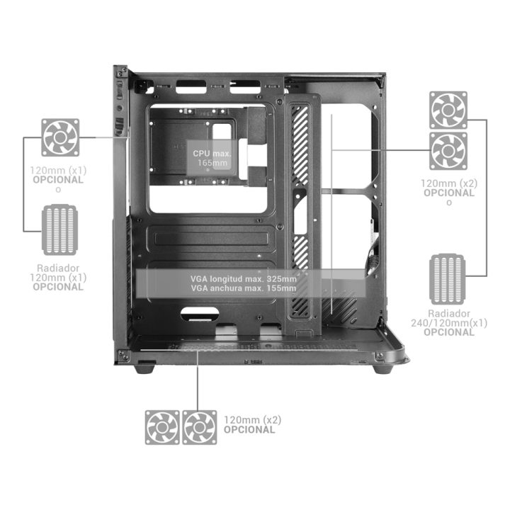 Mars Gaming MC-INFINIOLITEW Midi Tower White