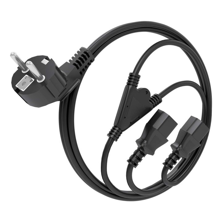 AISENS CPU Power Cable, CEE7/M-2xC13/H, Black, 1.8M