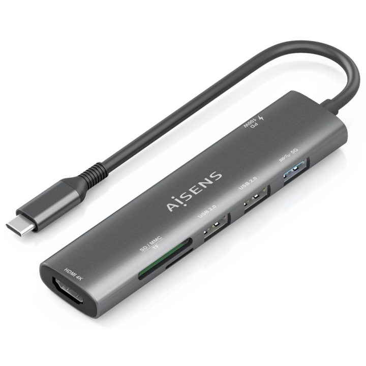 AISENS 7-in-1 USB-C Dock, USB-C A, 1x HDMI, 2x USB-A USB2.0, 1x USB-A…