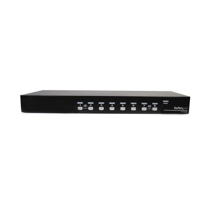 StarTech.com 8-Port VGA HD15 USB 2.0 USB-A and Audio KVM Switch - 1U…