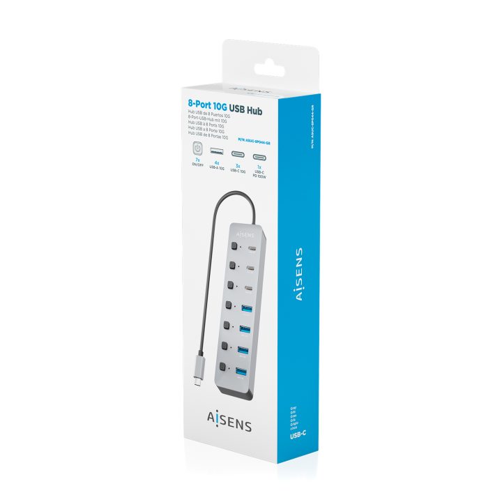 AISENS Hub USB3.2 Gen2 10G USB-C…
