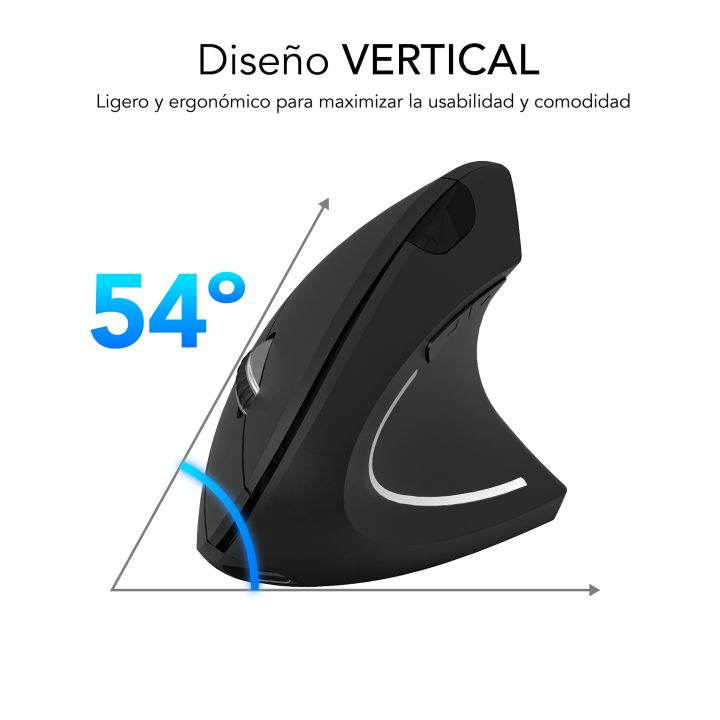 Subblim Glide Vertical Ergo Wireless Mouse Black (SUBMO-EDGVW01)