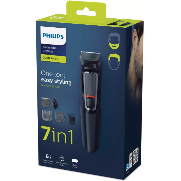 Philips MULTIGROOM Series 3000 Cara e cabelo 7 em 1 com 7 acessórios