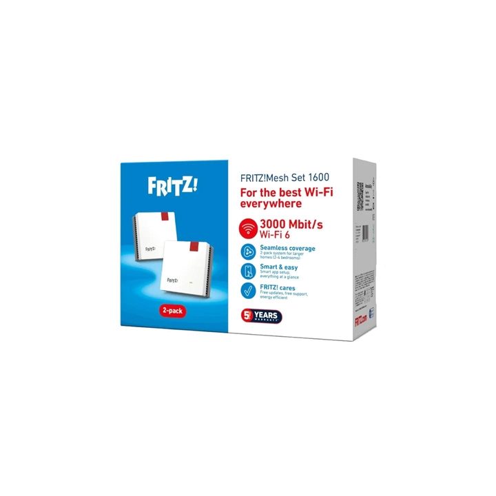 Fritz! Mesh WiFi Set 1600 2-pk Repeater WiFi6 (20003126)