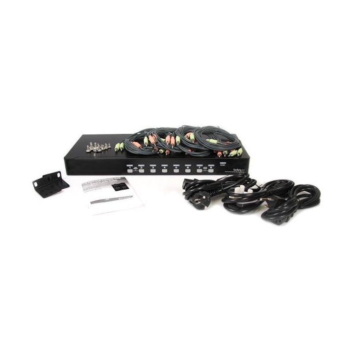 StarTech.com 8-Port VGA HD15 USB 2.0 USB-A and Audio KVM Switch - 1U…