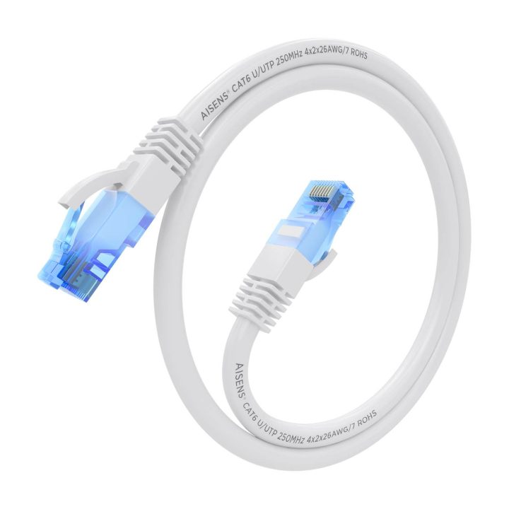 AISENS Cat.6 UTP AWG26 CCA RJ45 Patch Cable, White, 25 cm