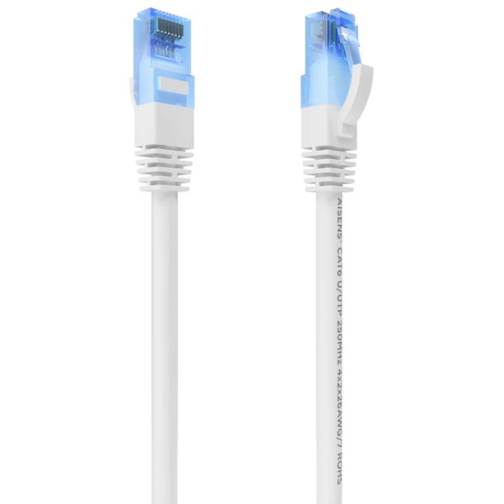AISENS Cable De Red Latiguillo RJ45 Cat.6 UTP AWG26 CCA, Blanco, 25 cm