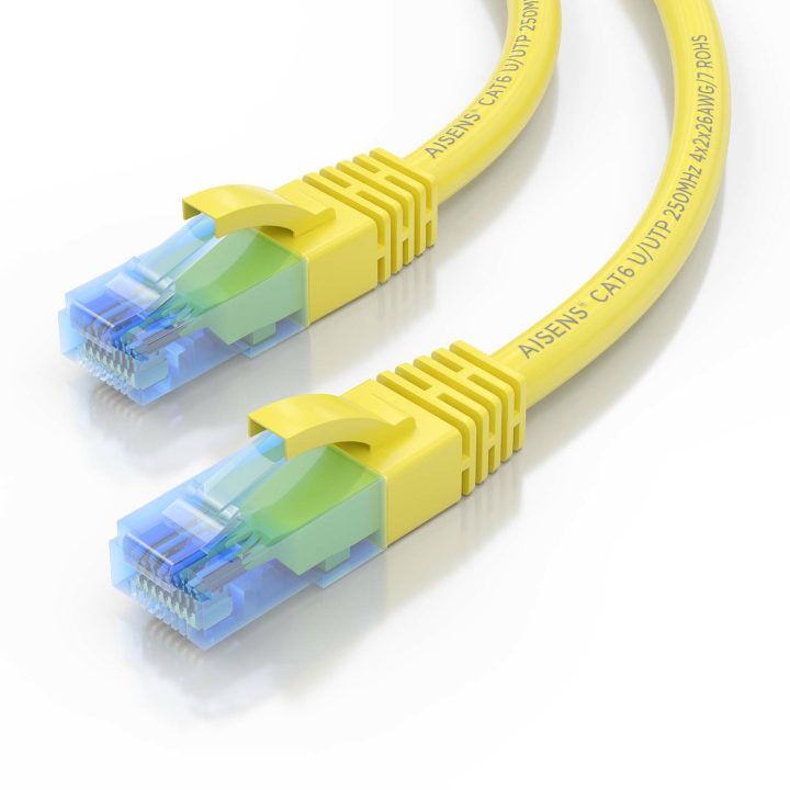 AISENS Cat.6 UTP AWG26 CCA RJ45 Patch Cable, Yellow, 30 cm