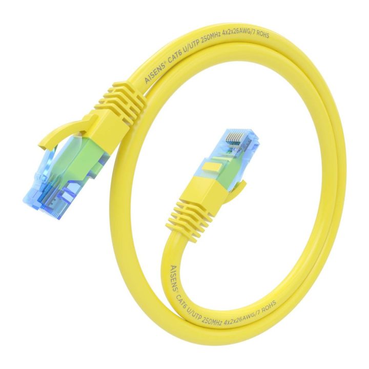 AISENS Cabo de Rede Patch Cord RJ45 Cat.6 UTP AWG26 CCA, Amarelo, 30…