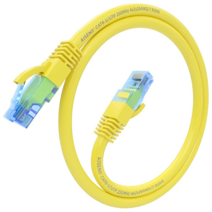 AISENS Cat.6 UTP AWG26 CCA RJ45 Patch Cable, Yellow, 30 cm