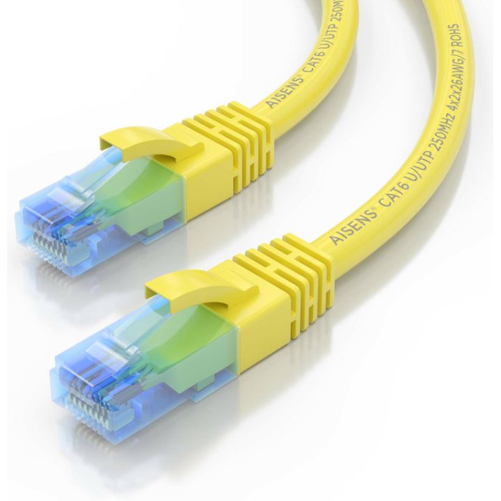 AISENS Cabo de Rede Patch Cord RJ45 Cat.6 UTP AWG26 CCA, Amarelo, 30…