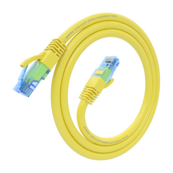 AISENS Cabo de Rede Patch Cord RJ45 Cat.6 UTP AWG26 CCA, Amarelo, 30…