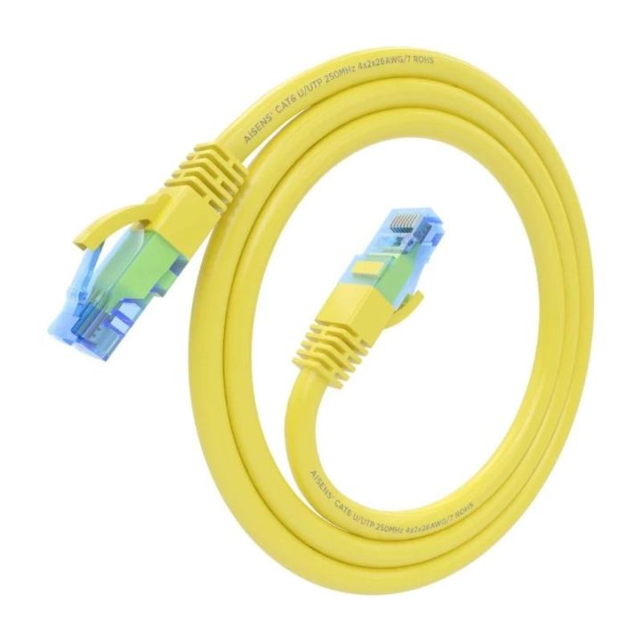 AISENS Cat.6 UTP AWG26 CCA RJ45 Patch Cable, Yellow, 30 cm