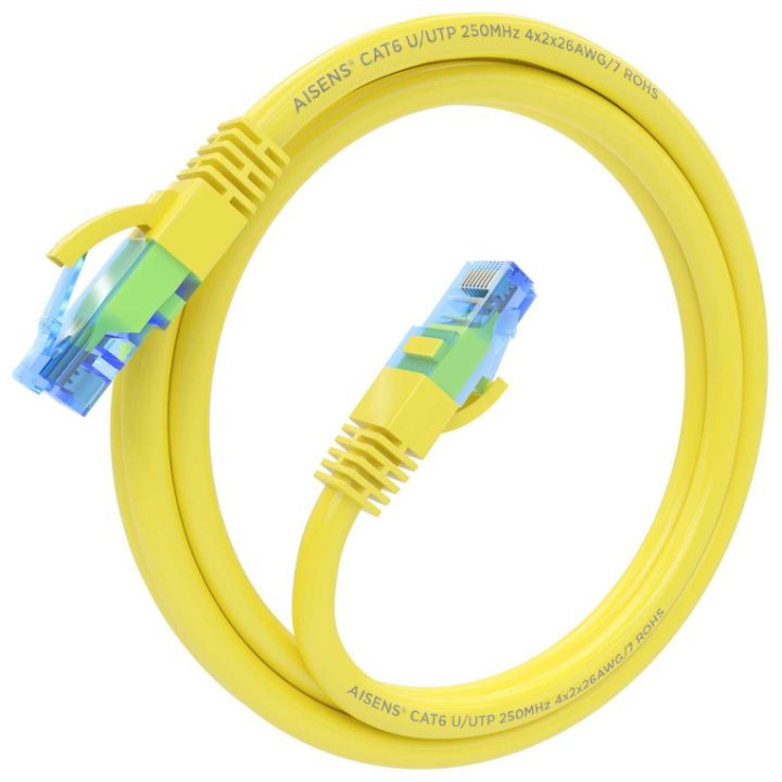 AISENS Cat.6 UTP AWG26 CCA RJ45 Patch Cable, Yellow, 30 cm