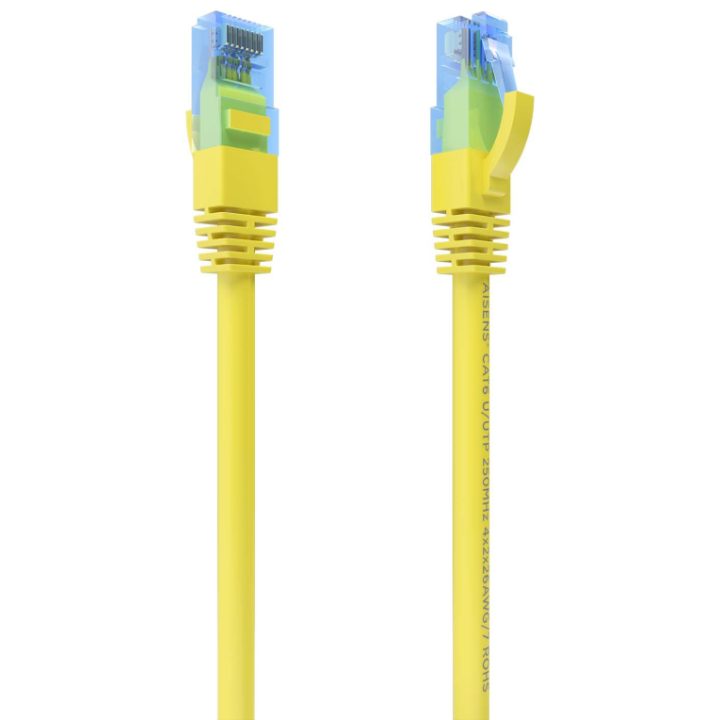 AISENS Cat.6 UTP AWG26 CCA RJ45 Patch Cable, Yellow, 30 cm