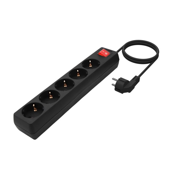 AISENS 5-Outlet Power Strip with Switch and 3×1.5mm2 Cable, White…