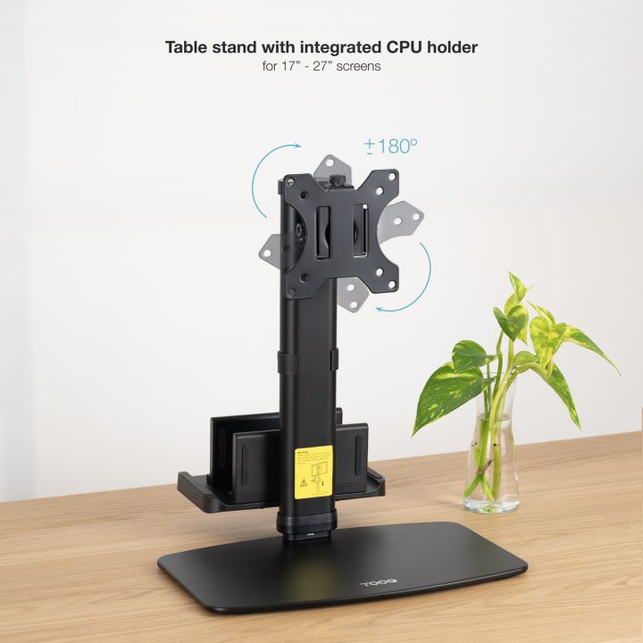 TooQ Desktop Monitor Stand 17"-27" with Integrated Lightweight CPU…