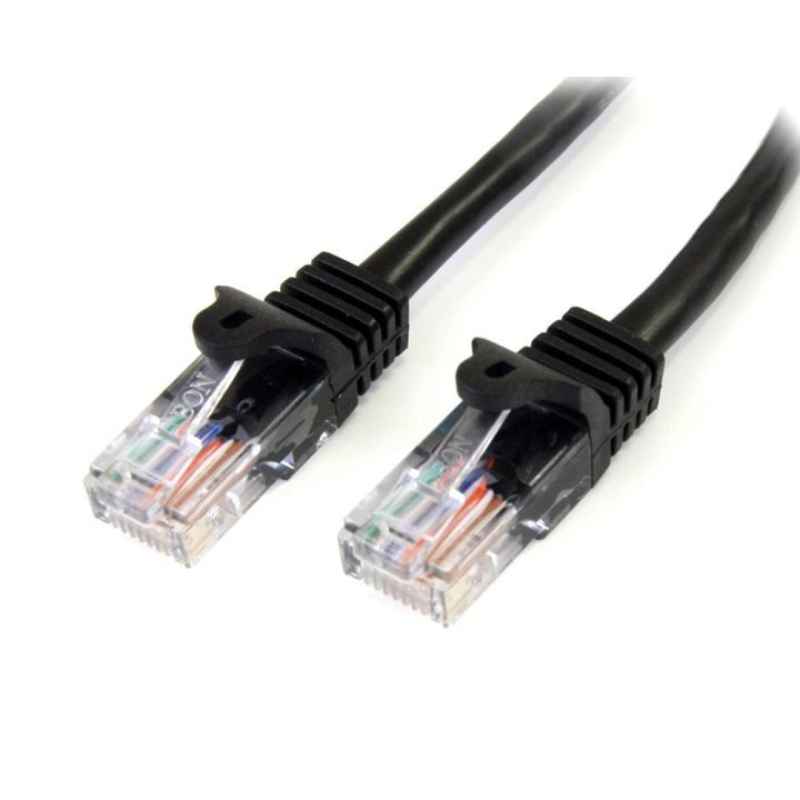 StarTech.com 2m Black Fast Ethernet Cat5e RJ45 Snagless Network Cable…