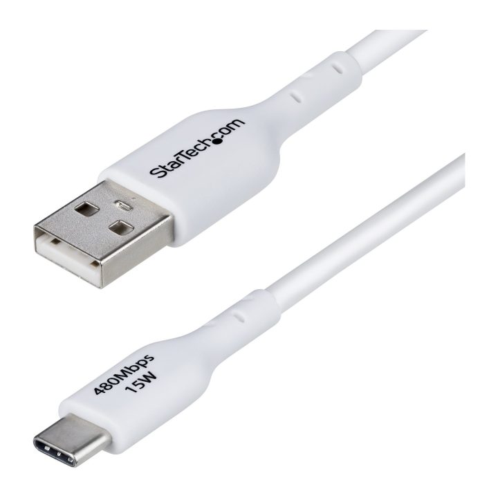 StarTech.com 2m White USB-A to USB-C Charging Cable - USB Type-C…