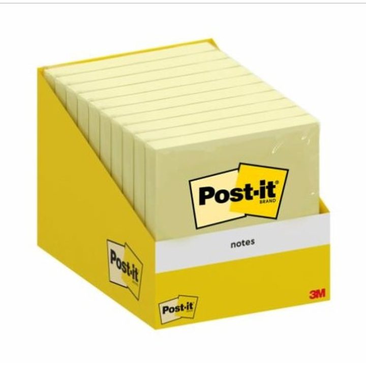 100-Sheet Sticky Notes Pad 76x76mm Canary Yellow 654 Laminated…