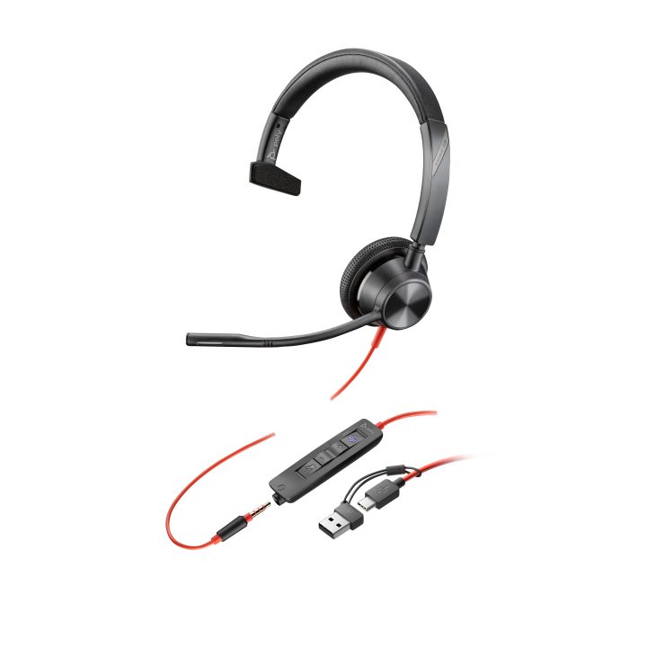 HP Poly Poly Blackwire 3315 Mono Headset with Microsoft Teams…