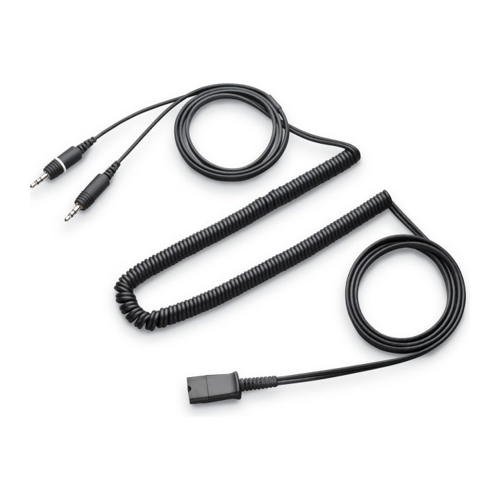 Cabo estéreo HP Poly com conector duplo de 3,5 mm para QD
