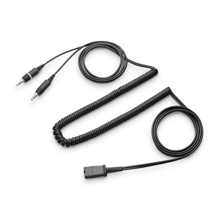 Cabo estéreo HP Poly com conector duplo de 3,5 mm para QD
