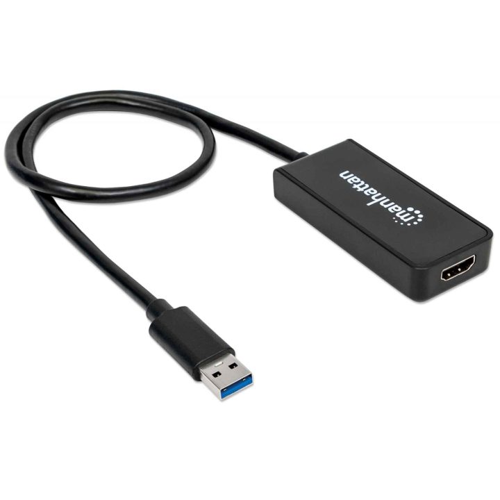 Manhattan 152259 Adaptador gráfico USB Negro