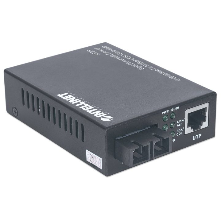 Intellinet 507349 conversor de meio 1000 Mbit/s 1310 nm Monomodo Preto