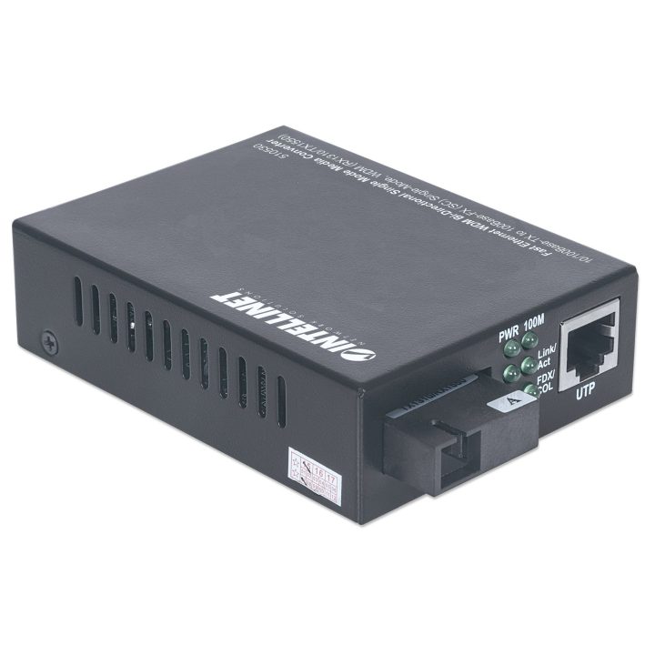 Intellinet 510530 conversor de meio 100 Mbit/s Monomodo Preto
