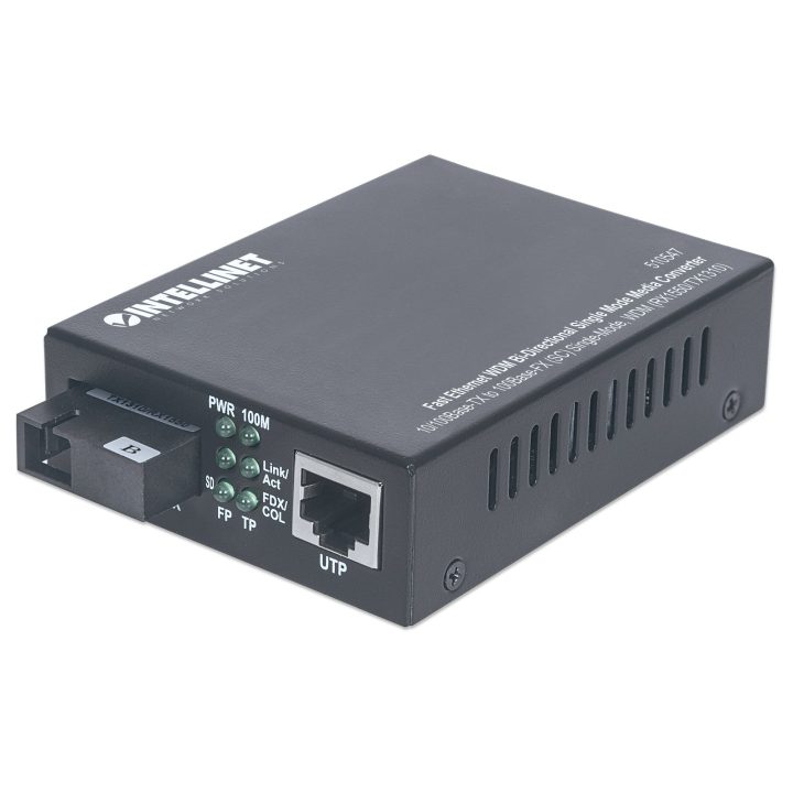 Intellinet 510547 convertidor de medio 100 Mbit/s Monomodo Negro