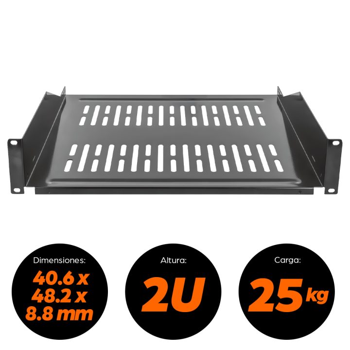 Intellinet Étagère cantilever 19", 2U, montage frontal 2 points…